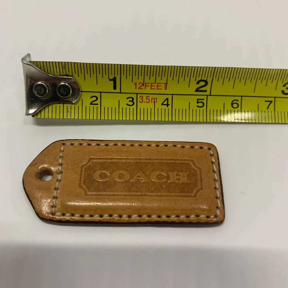 Coach Hangtag, Tan w/ gold ball chain; 2” (can be used with any color chain)